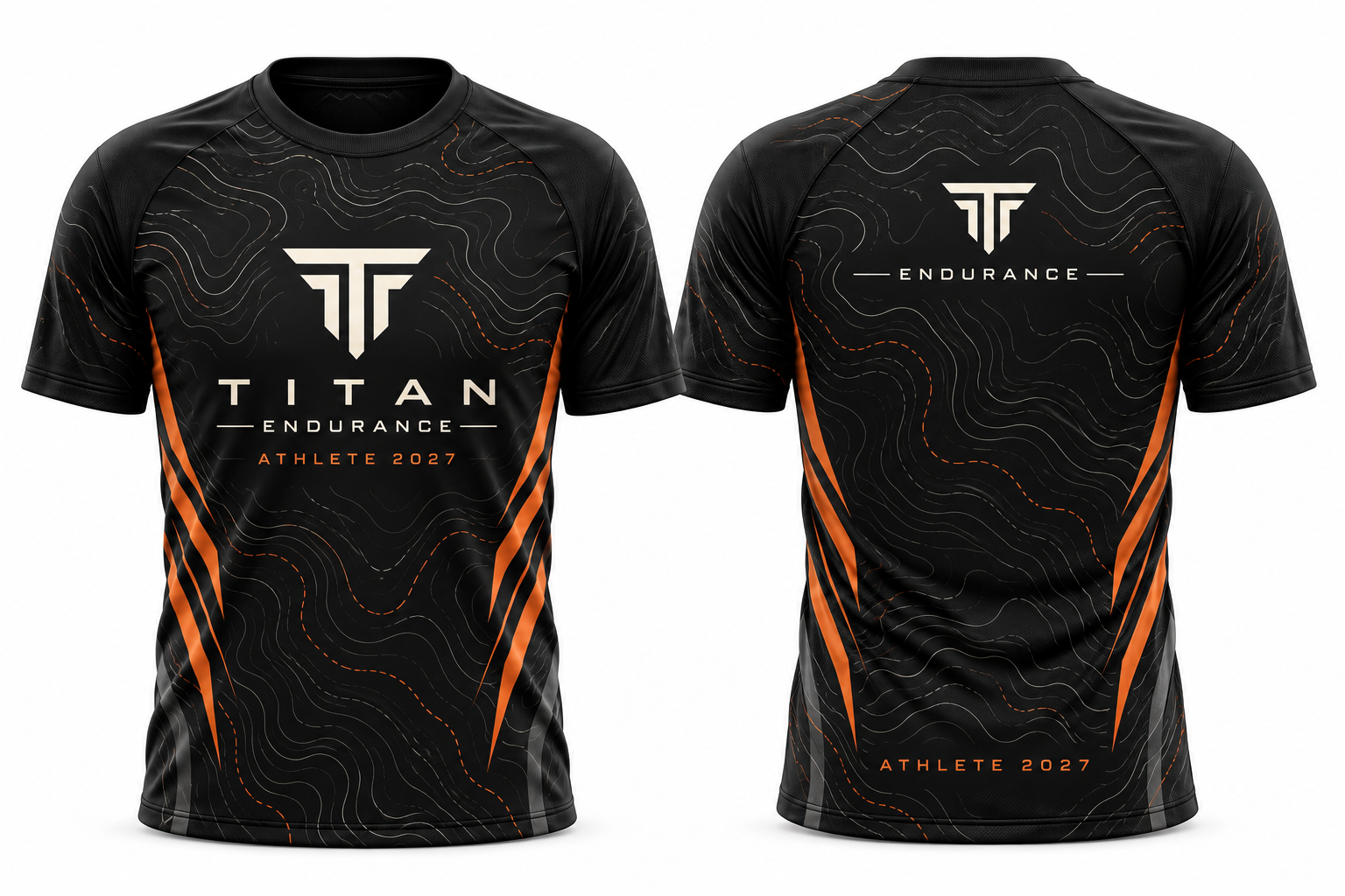 Playera sublimada exclusiva TITAN ENDURANCE 2027 Athlete Edition, frente y espalda