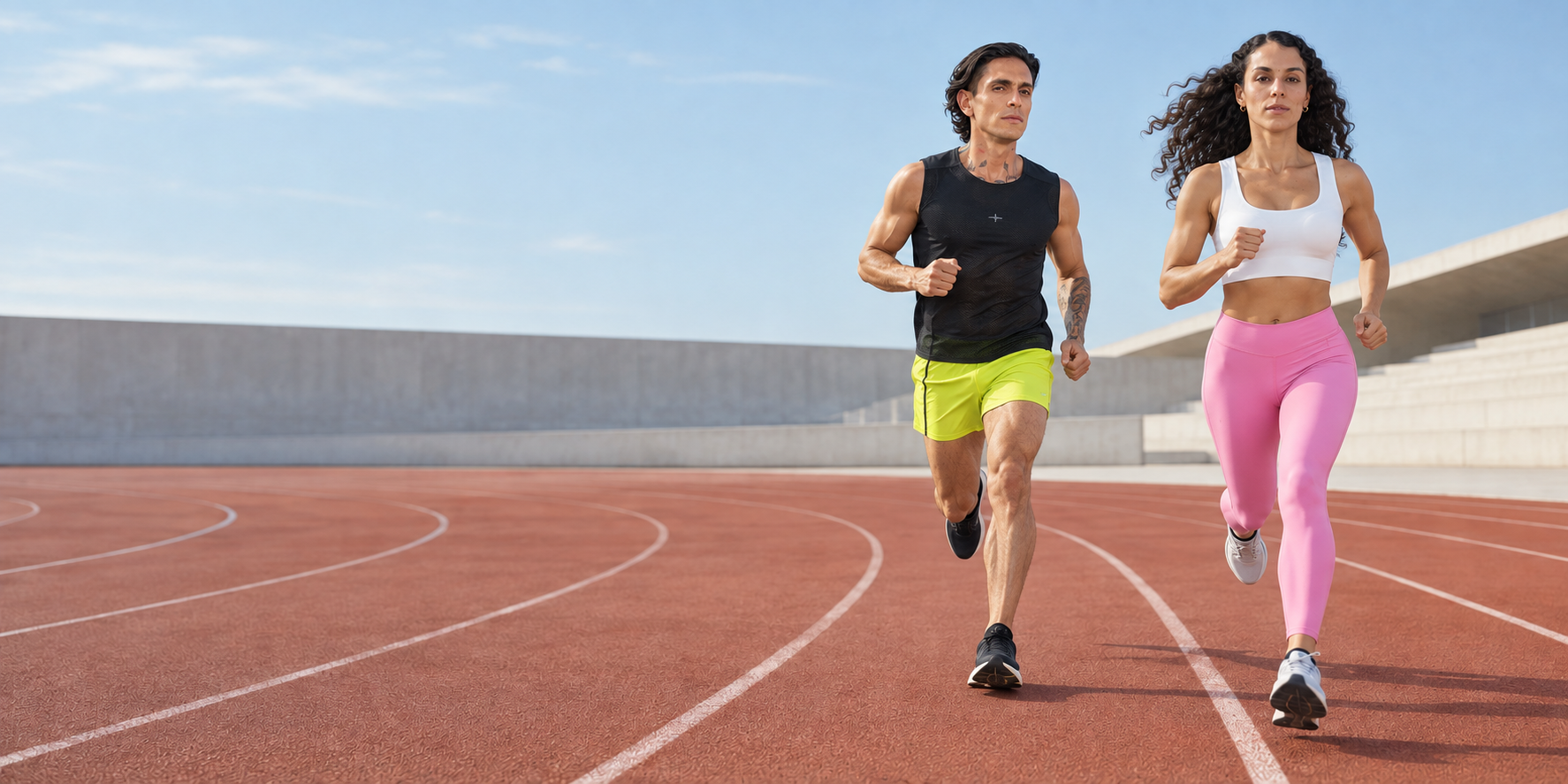 Campaña de running con modelos y prendas del catálogo Brök